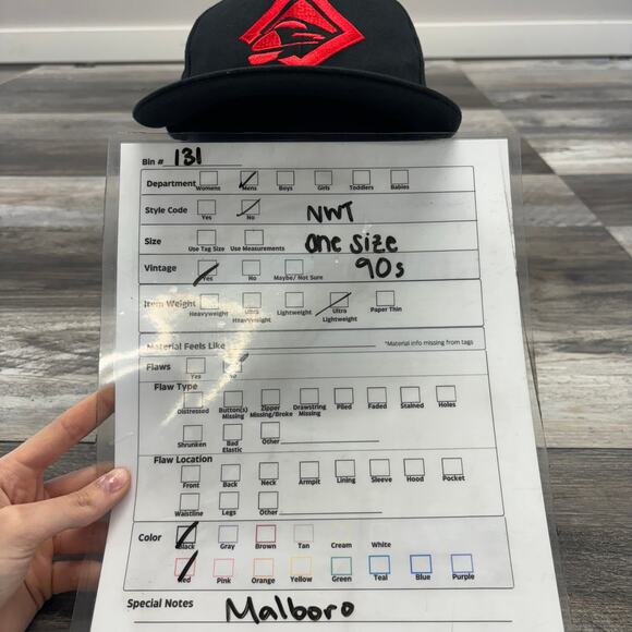 NWT Vintage 90s Marlboro Unlimited Gear Red Black OS Strapback Hat Cap Deadstock - Picture 8 of 8